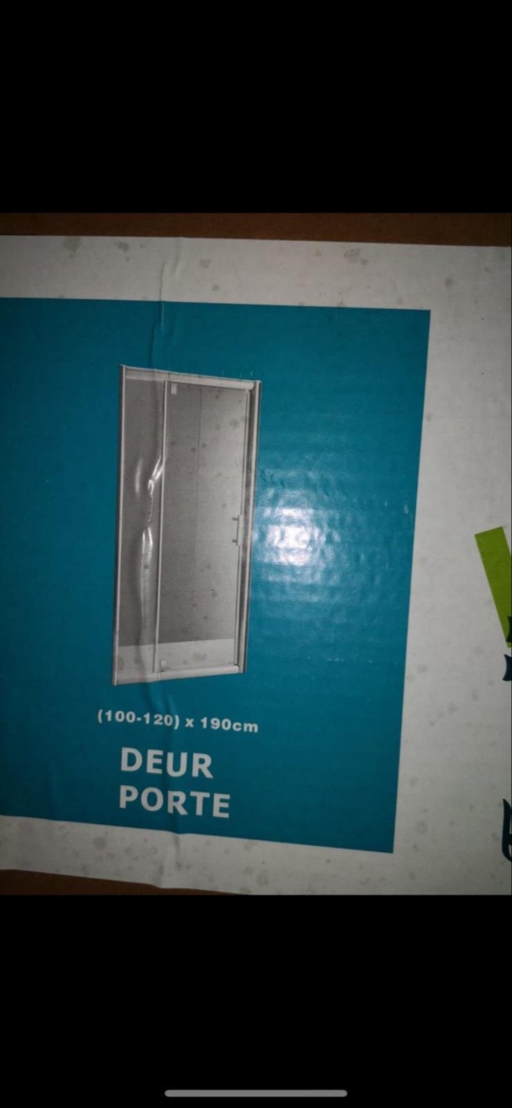 Nieuwe douchedeur in verpakking (100-120) x 190cm, Doe-het-zelf en Verbouw, Sanitair, Ophalen, Nieuw, Glas, Douche