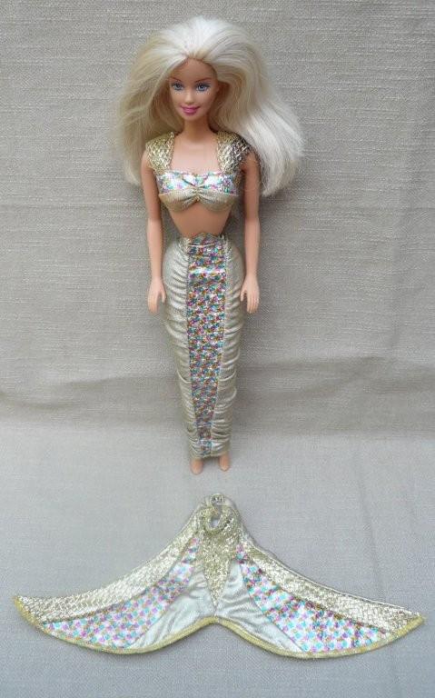 Nostalgische Barbie Gouden zeemeermin, Ophalen of Verzenden, Gebruikt, Pop