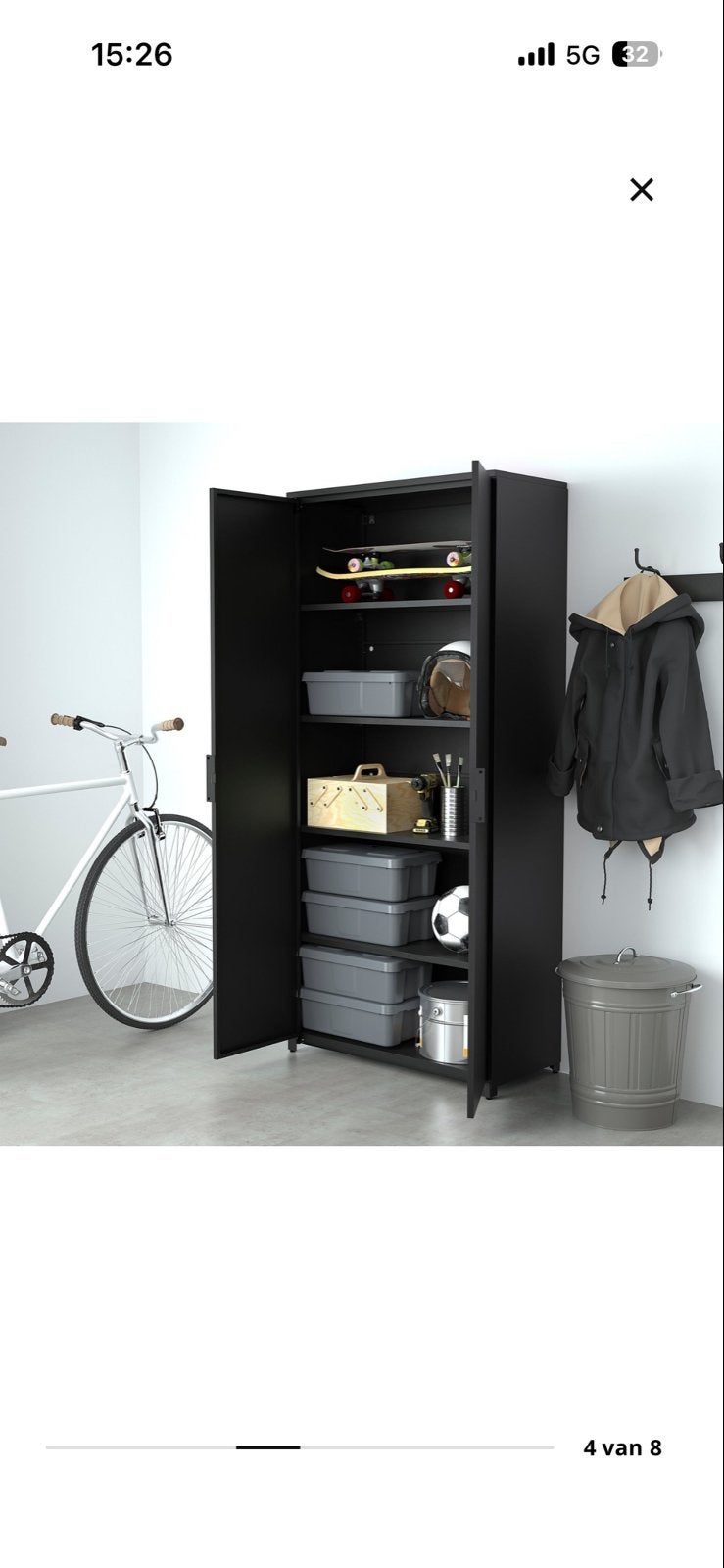 Gezocht IKEA BROR Kast/Opbergkast - Zwart, 190x85x40 cm, Ophalen of Verzenden, Gebruikt