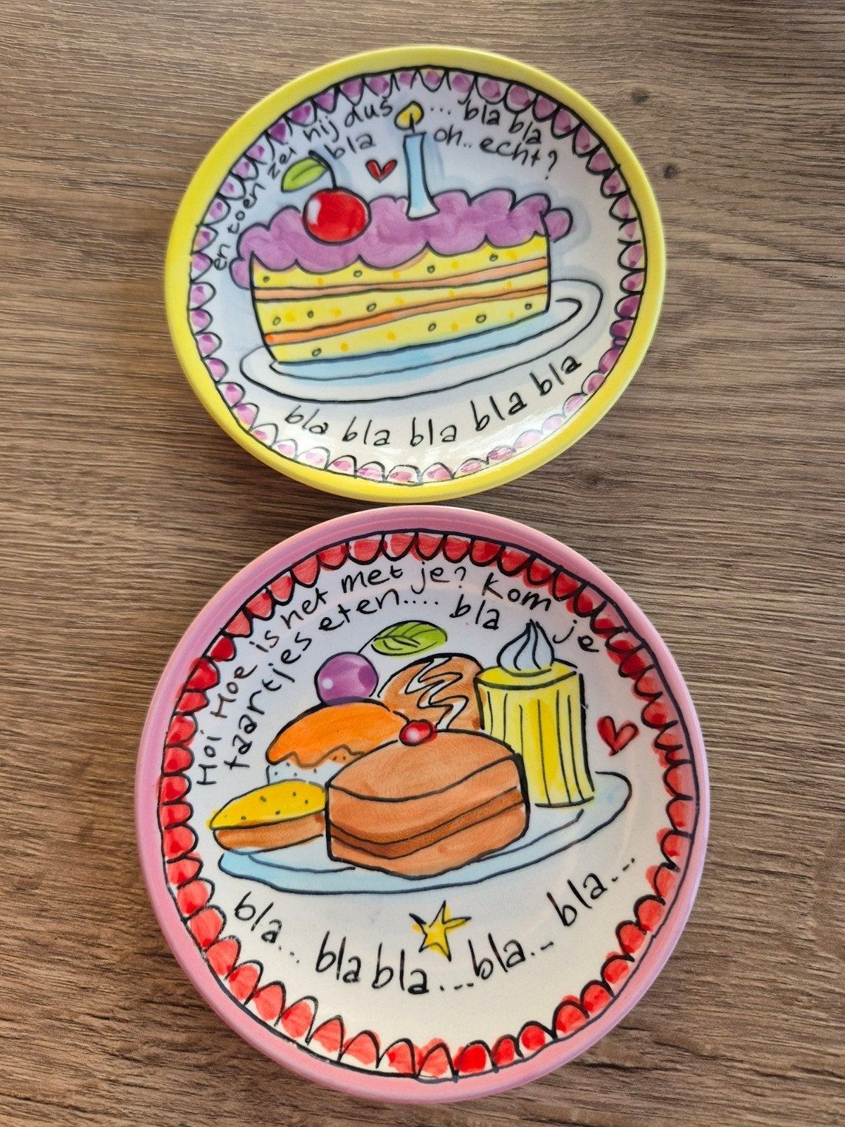 2 Blond Amsterdam petit four bordjes, Ophalen of Verzenden