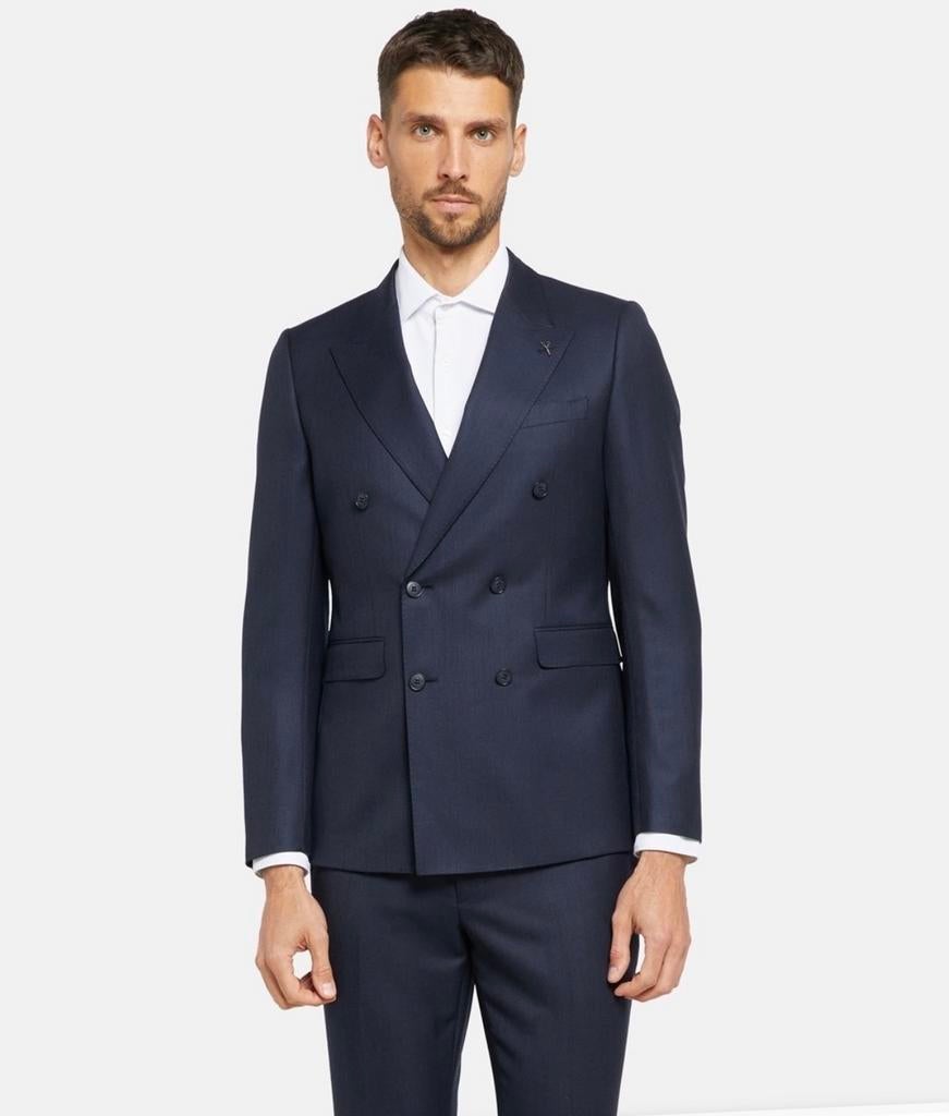 Douglas Hayward blauw pak, maat 52, 100% Italiaanse wol, Kleding | Heren, Kostuums en Colberts, Ophalen of Verzenden, Nieuw, Maat 52/54 (L)