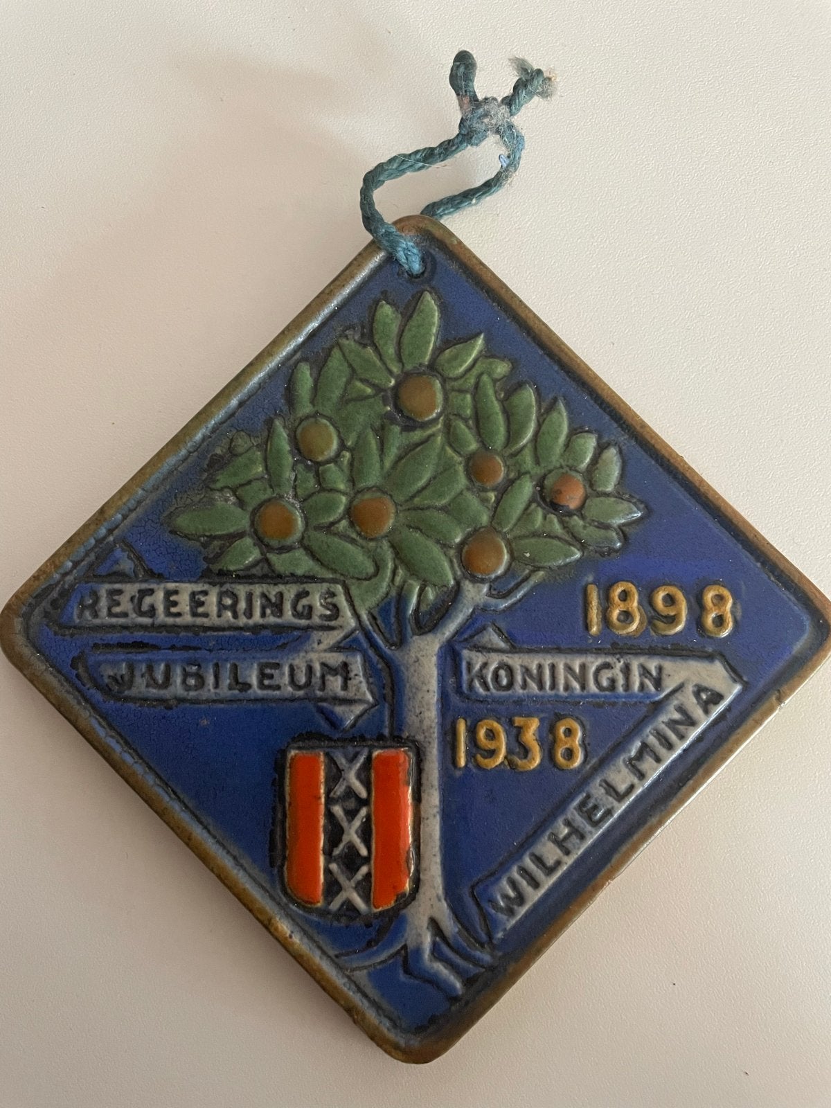 Herdenkingstegel Koningin Wilhelmina 1898-1938 Goedewaagen, Ophalen of Verzenden, Gebruikt, Nederland, Overige typen