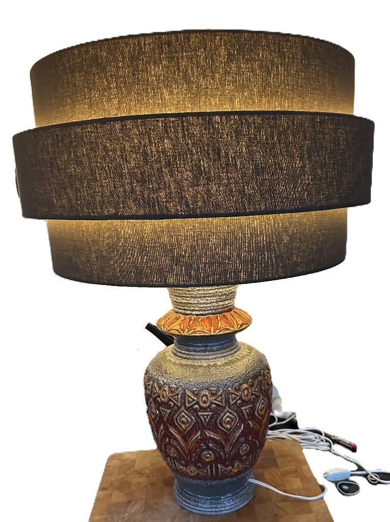 Mid Century West germany keramieken vloerlamp fat lava, Huis en Inrichting, Lampen | Vloerlampen, Ophalen, 100 tot 150 cm, Zo goed als nieuw