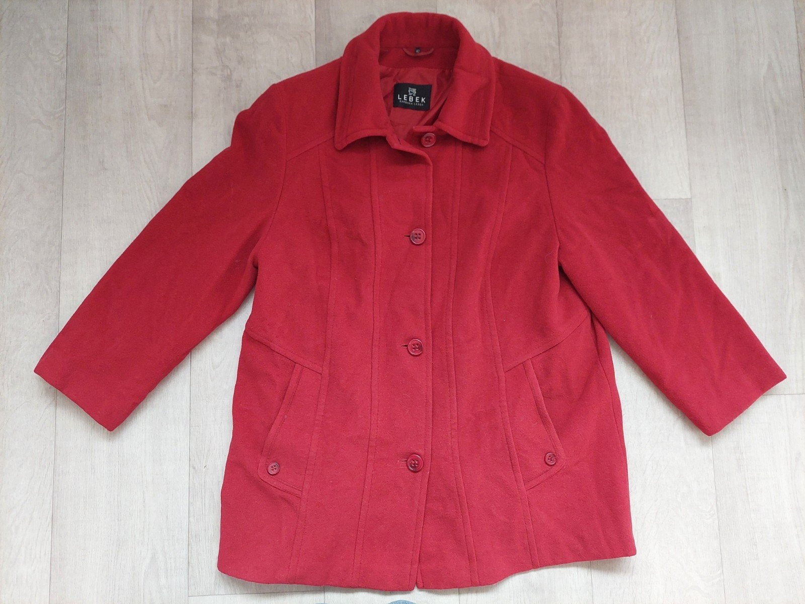 Rode winterjas maat 42 dames Lebek mantel, Kleding | Dames, Maat 42/44 (L), Ophalen of Verzenden, Zo goed als nieuw, Barbara Lebek