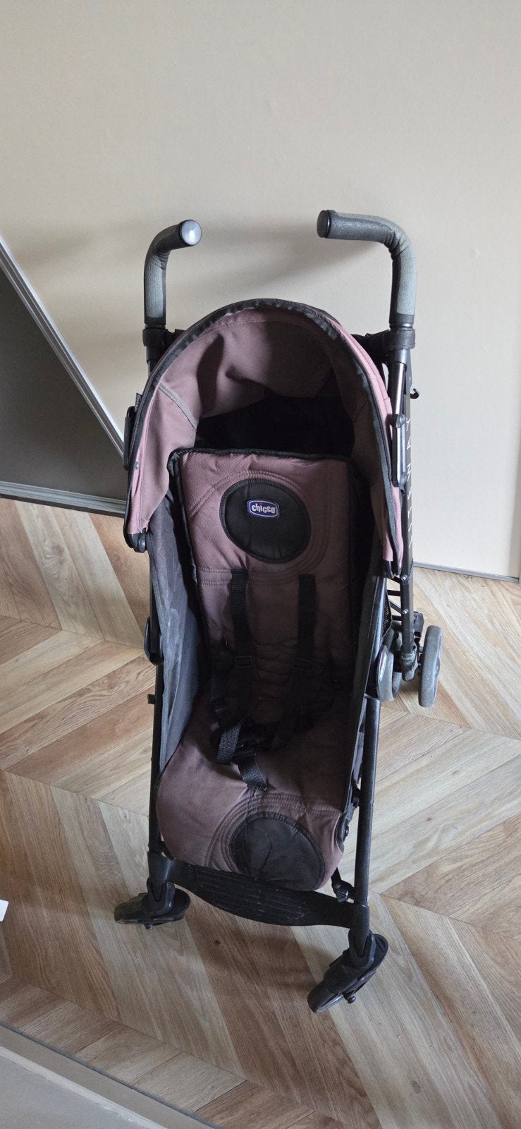Chicco Lite Way buggy leopard print, regenhoes en voetenzak, Ophalen, Gebruikt, Kinderwagen, Overige merken