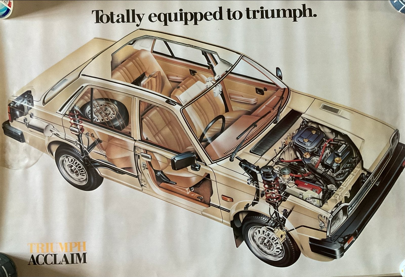 Vintage Triumph Acclaim Poster - Auto reclame, Ophalen of Verzenden, Gebruikt, Auto's