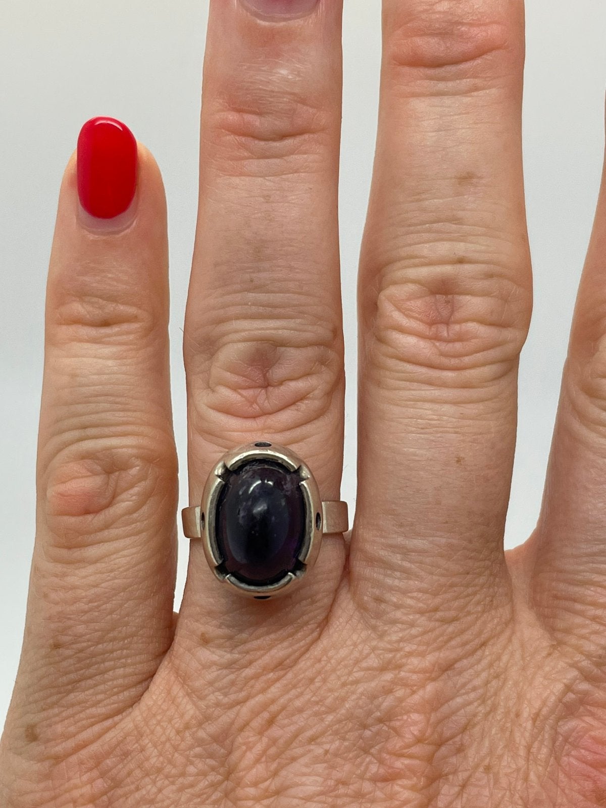 E606 Prachtige zilveren ring Finse ontwerper maat 17,25, Ophalen of Verzenden, Zilver, Ring, Met edelsteen