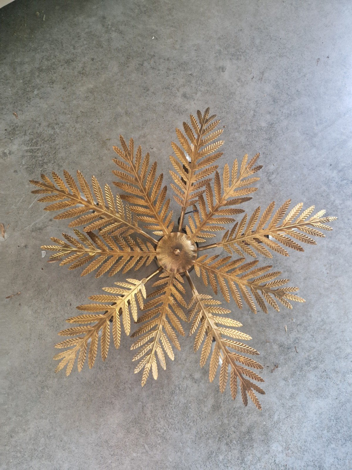 Vintage Plafondlamp 70cm 5-lichts - Botanica, Ophalen of Verzenden, Gebruikt, Vintage, Botanisch, Art Deco