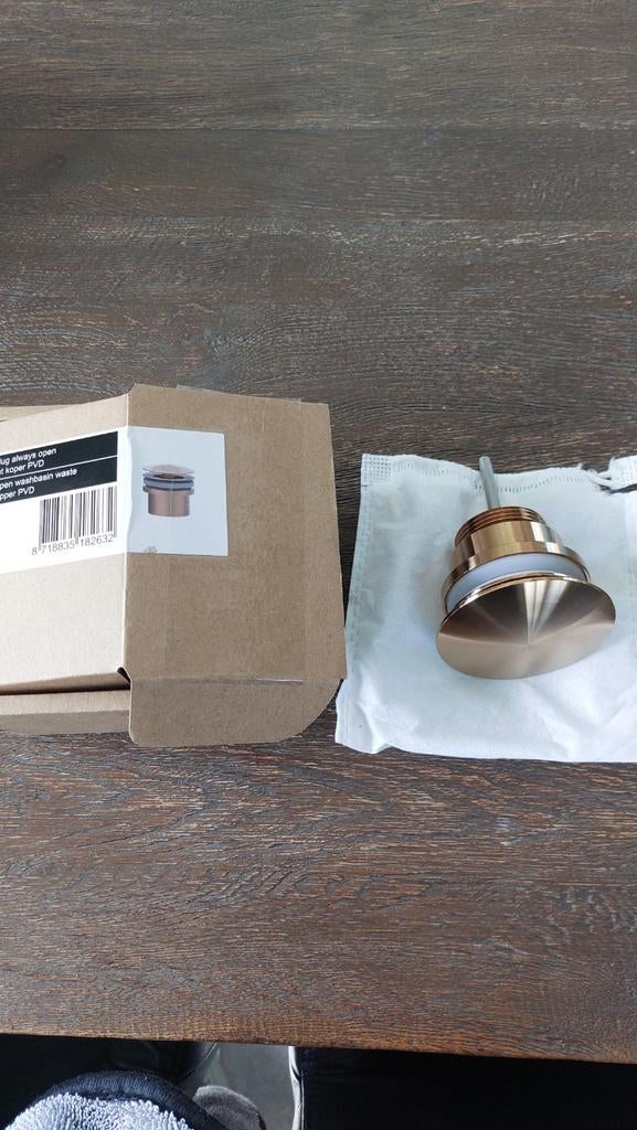 Nieuwe koperkleurige wastafelplug, Ophalen of Verzenden