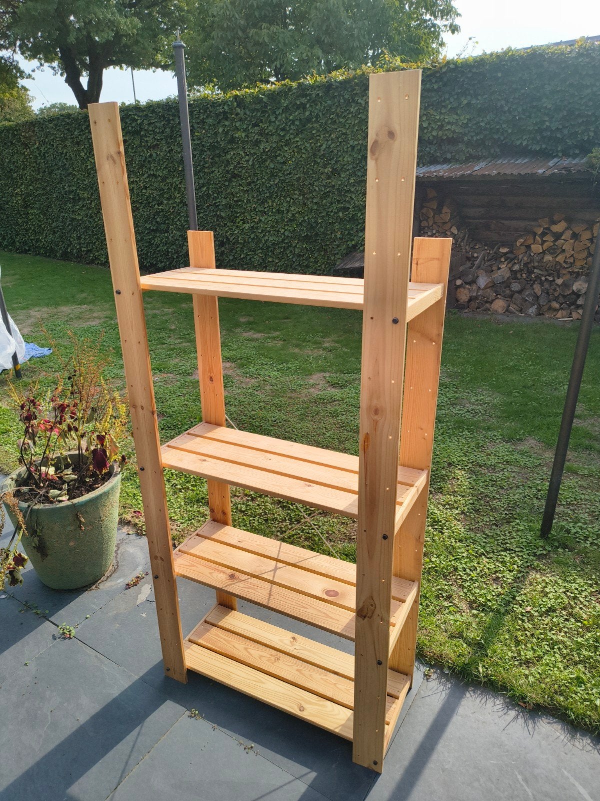 Houten stellingrek met 4 planken, Huis en Inrichting, Ophalen, Gebruikt