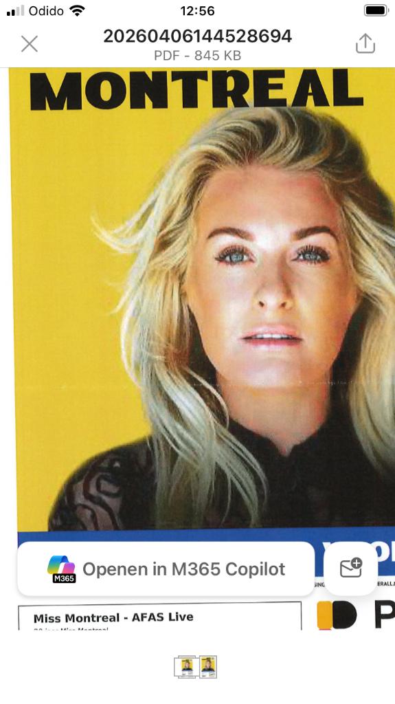 1 staanplaats Miss Montréal 20 jaar Afas 29 mei, Tickets en Kaartjes, Eén persoon, Mei