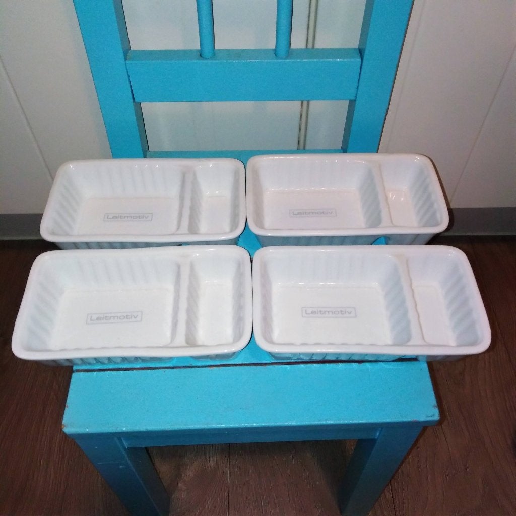 Patatbakjes met sausgedeelte 4 stuks leitmotiv, Ophalen, Gebruikt, Schaal of Schalen, Overige stijlen