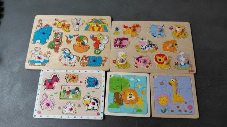houten puzzels, Ophalen of Verzenden, 10 tot 50 stukjes, Zo goed als nieuw, Van hout