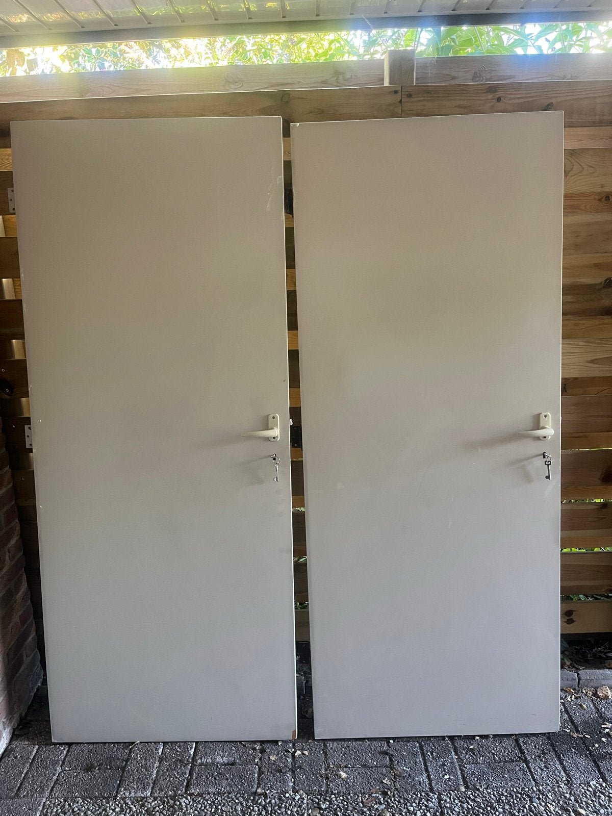 Meerdere linksdraaiende deuren 211x93 cm met sleutel, Ophalen, Gebruikt, 80 tot 100 cm, Binnendeur