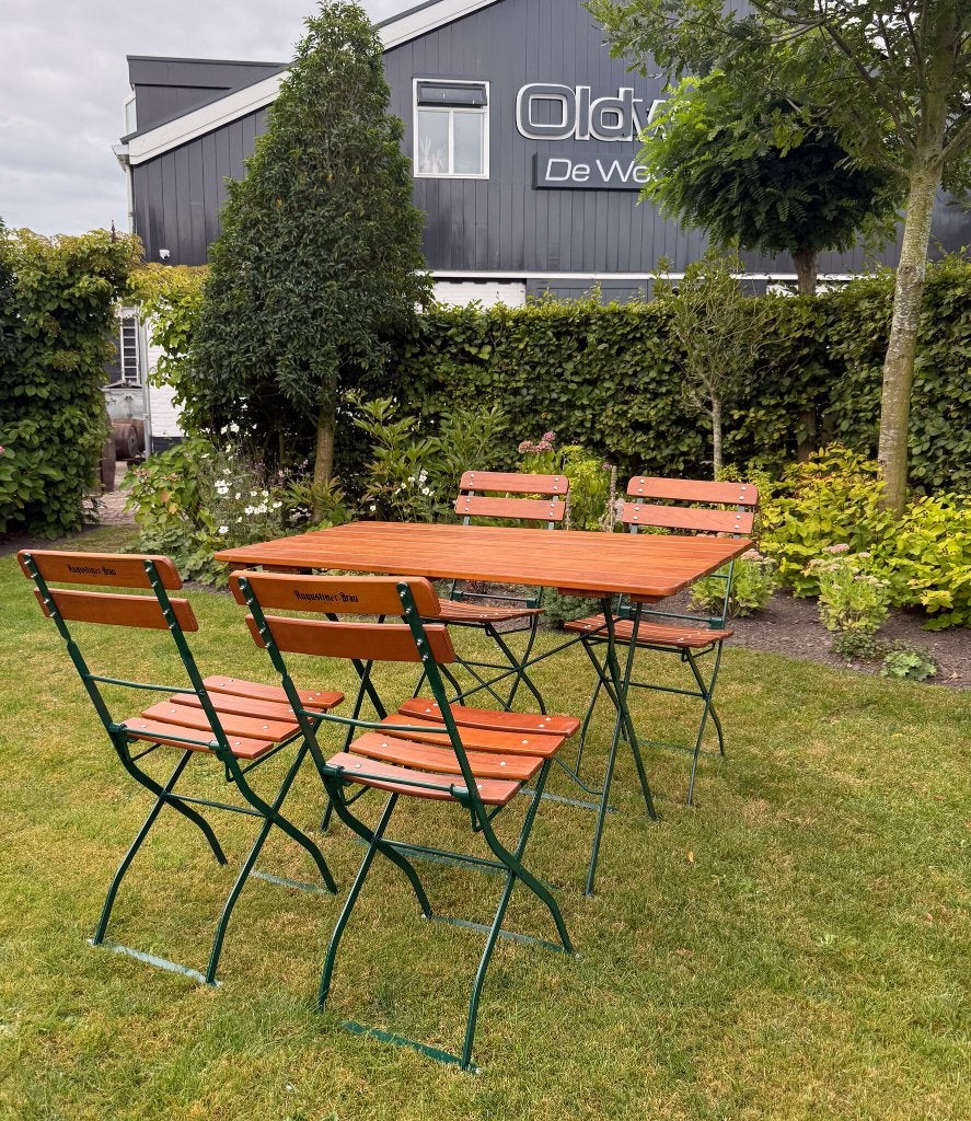 Bistro set | Tuinset | Horeca terras set | Tafel met stoelen, Ophalen, Gebruikt, Teakhout