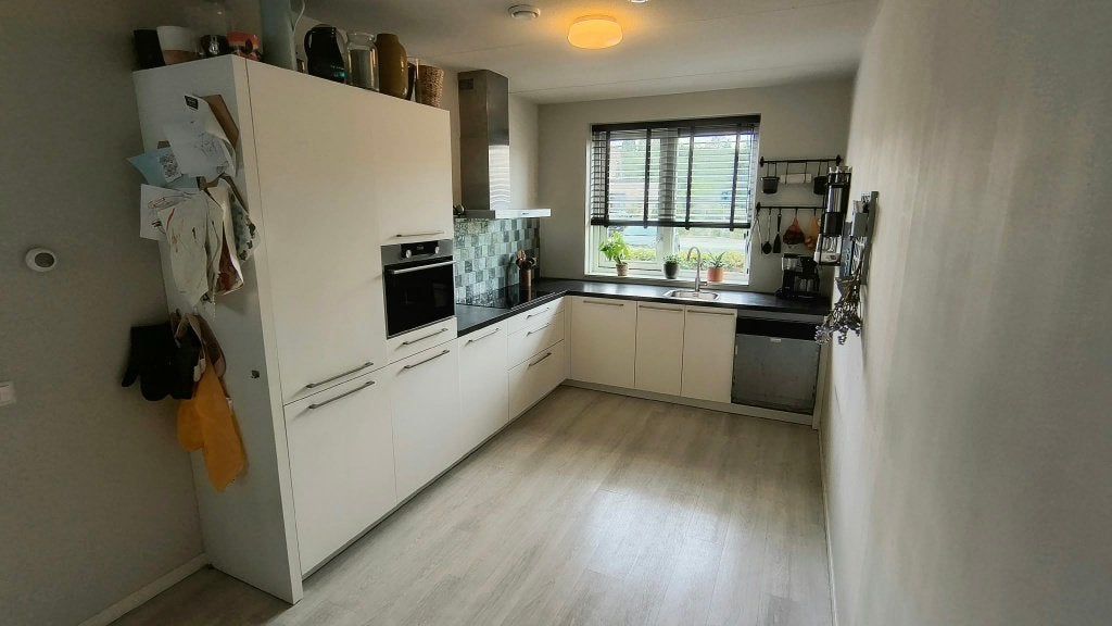 Complete keuken te koop - inclusief inbouwapparatuur, Ophalen, Gebruikt, Wit, Hoekkeuken