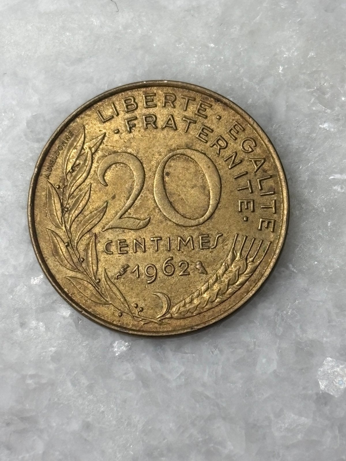 20 centimes Marianne, Frankrijk, 1962 ontwerp van Lagriffoul, Postzegels en Munten, Munten | Europa | Euromunten, Ophalen of Verzenden