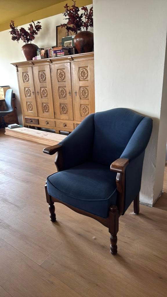 fauteil, Huis en Inrichting, Fauteuils, Ophalen, Gebruikt, Minder dan 75 cm, Stof