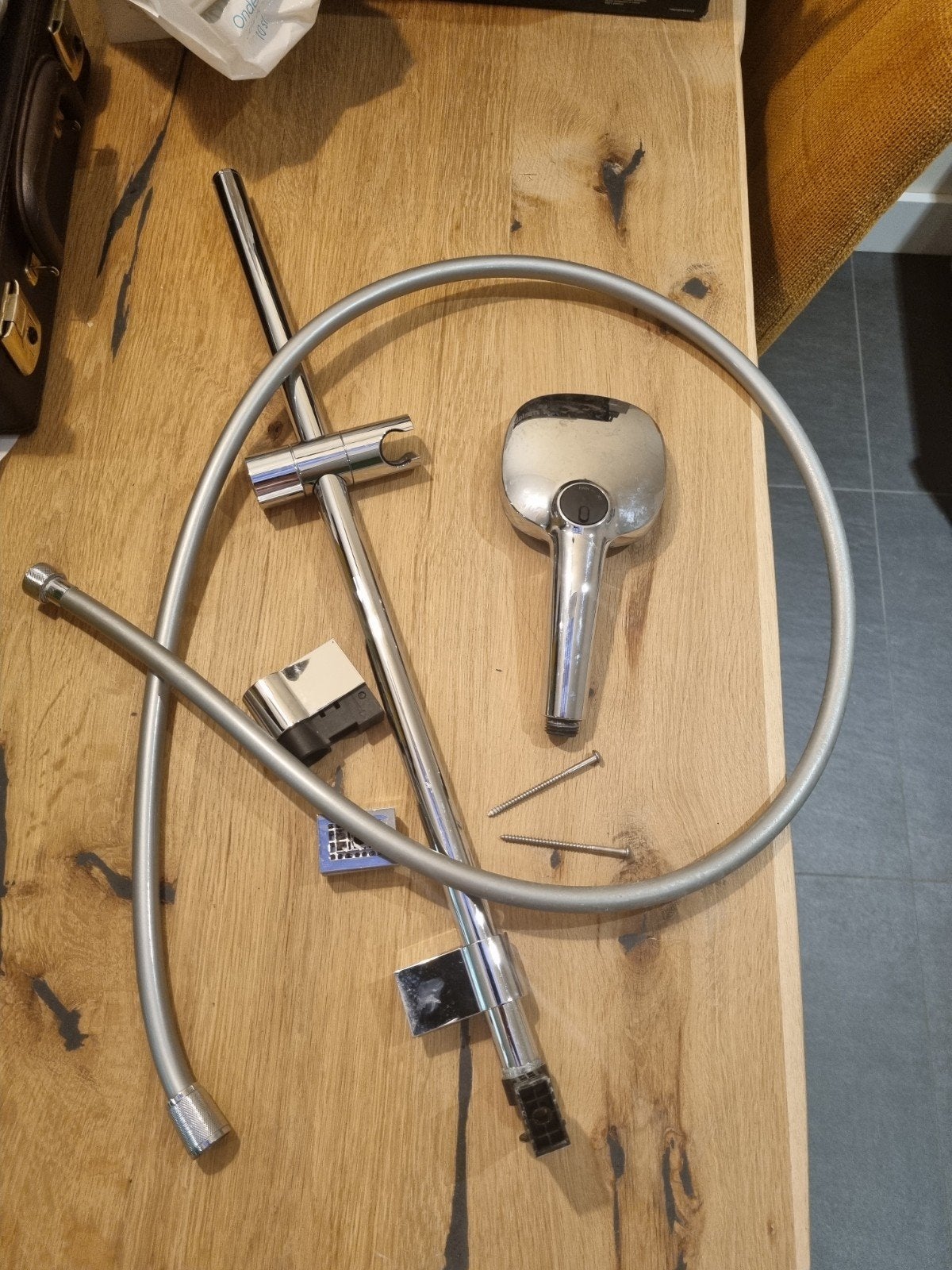 Grohe Waterbesparende Douchekop met Geleidingstang, Ophalen of Verzenden, Gebruikt, Chroom, Douche