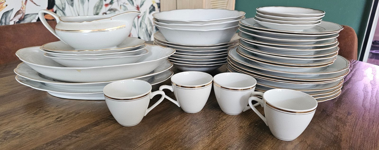 43-delig MZ Czechoslovakia Servies met Gouden Randje, Ophalen of Verzenden