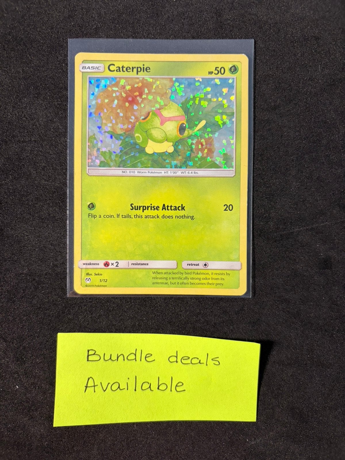 Pokemon kaart - Caterpie 1 (Mcdonalds promo 2019), Hobby en Vrije tijd, Verzamelkaartspellen | Pokémon, Zo goed als nieuw, Losse kaart