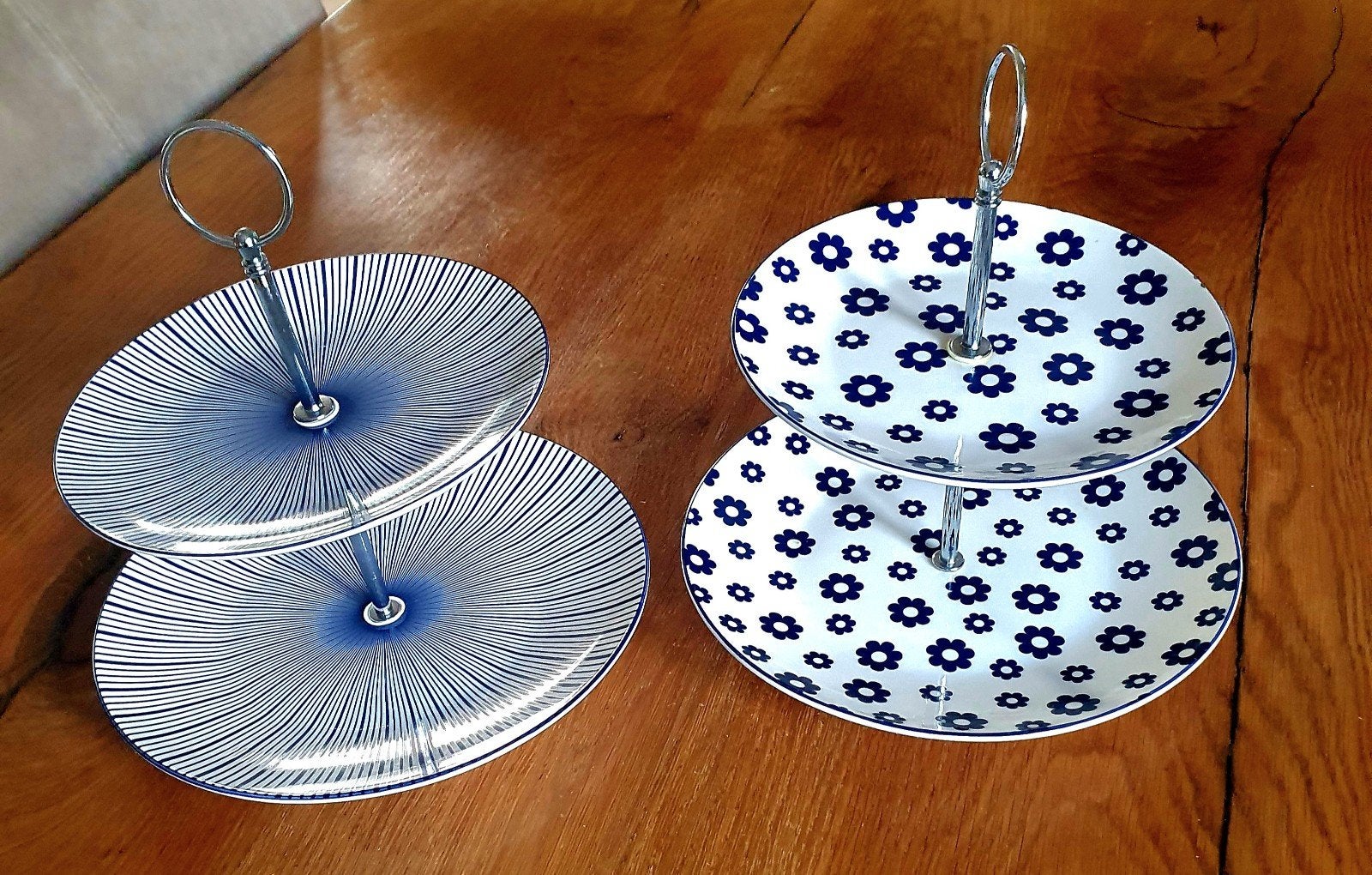 Twee loft etageres blauw wit, Ophalen of Verzenden