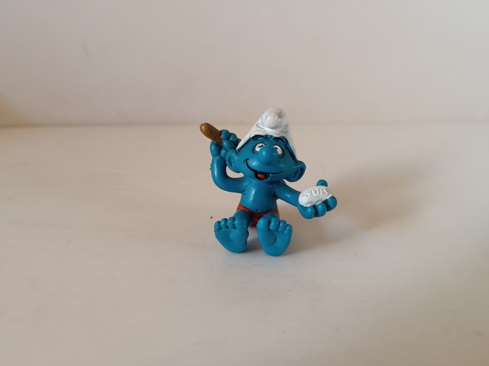 Schleich Smurf Collectie: Smurf die zich wast met zeepje soa, Verzamelen, Ophalen of Verzenden, Gebruikt, Overige Smurfen, Poppetje, Figuurtje of Knuffel