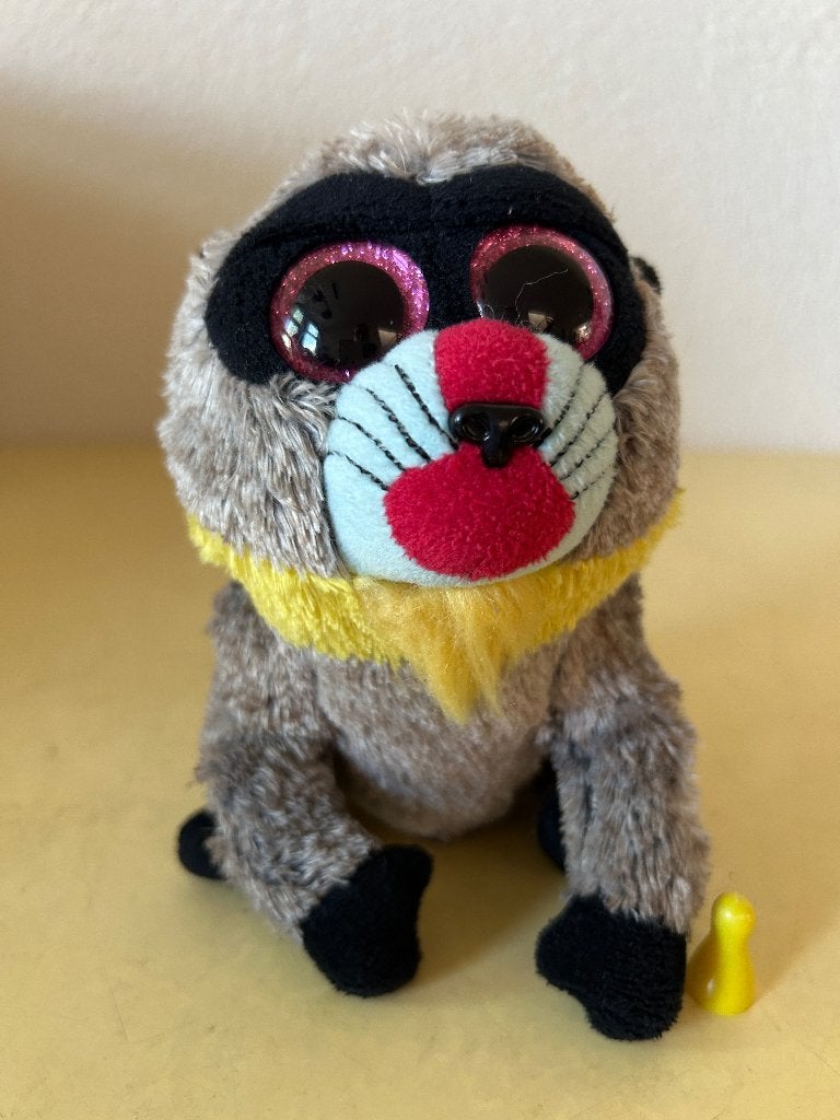 Ty Beanie Boos pluche baviaan aap Wasabi, Ophalen of Verzenden, Zo goed als nieuw, Wasbaar, Klein (minder dan 20 cm)