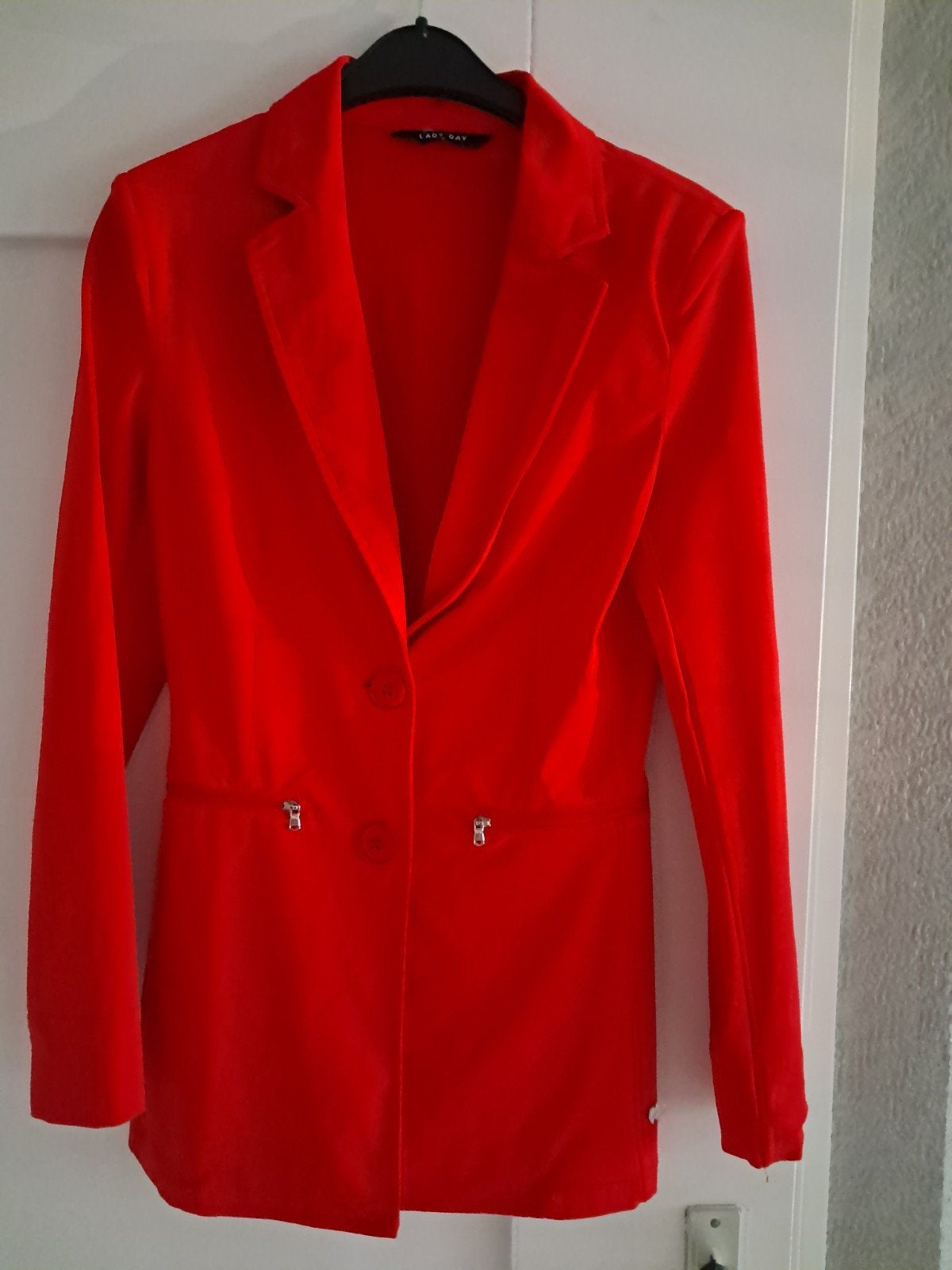 Mooie rode blazer van Lady Day maat S, Lady Day, Ophalen of Verzenden, Jasje, Maat 36 (S)