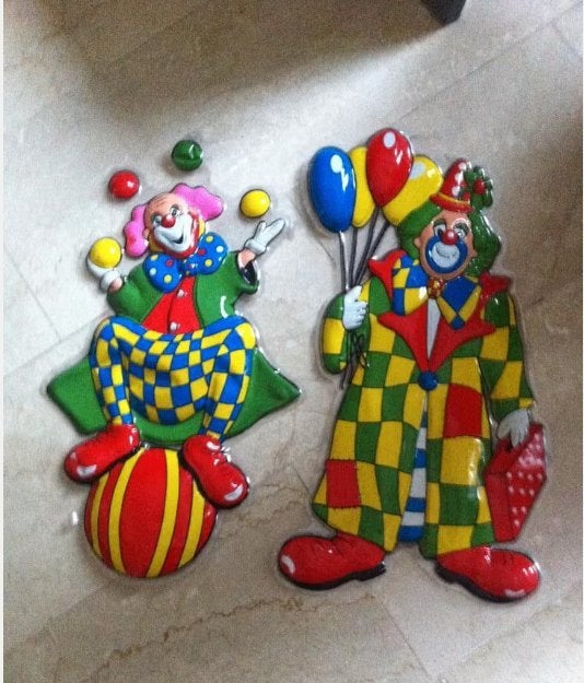 2 decoratie voor Carnaval plastic h 50 cm, Ophalen, Zo goed als nieuw, Versiering, Carnaval