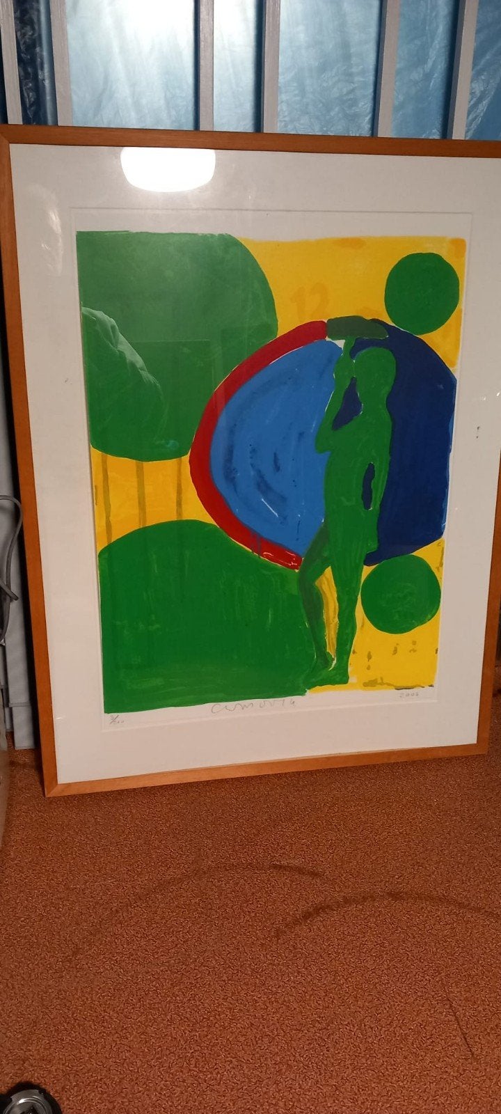 Gesigneerde en genummerde zeefdruk uit 2008 van cees dronk, Ophalen, Dagelijks leven, Zeefdruk, Genummerd