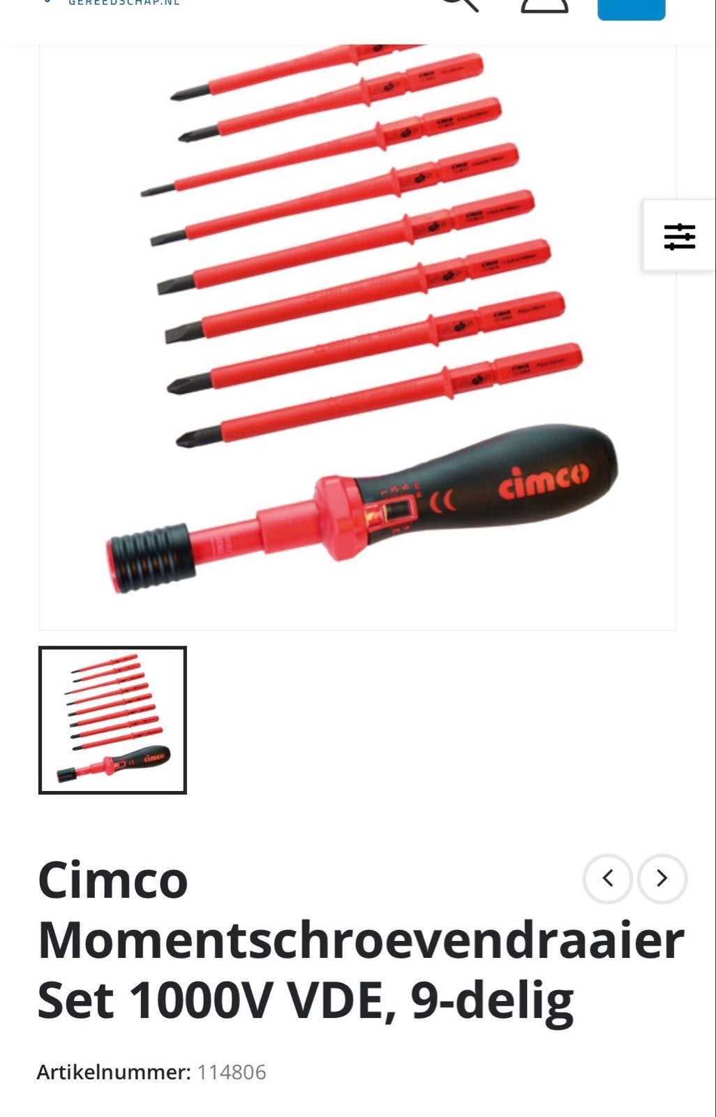 Cimco Momentschroevendraaier Set 1000V VDE, 9-delig, Ophalen, Nieuw, Schroevendraaier, Overige merken