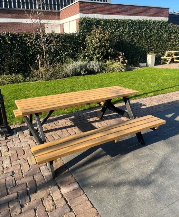 zwart/bruine picknicktafels - gloednieuw, Nieuw, Ophalen of Verzenden, Inklapbaar, Rechthoekig