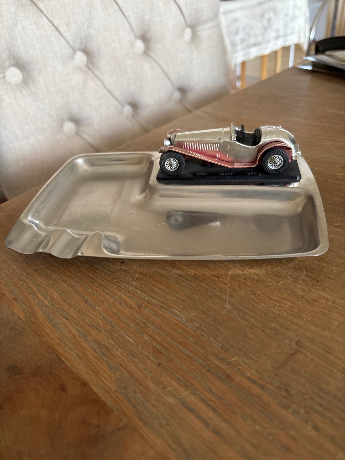 Matchbox Lesney  asbak met 1934 Riley MPH modelauto, Ophalen of Verzenden, Gebruikt, Auto's