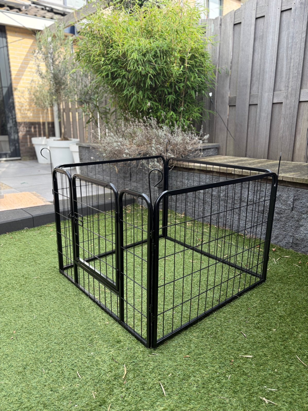 Hondenren- 4 panelen met deur, Dieren en Toebehoren, Ophalen, Gebruikt, 75 tot 110 cm, 65 tot 100 cm