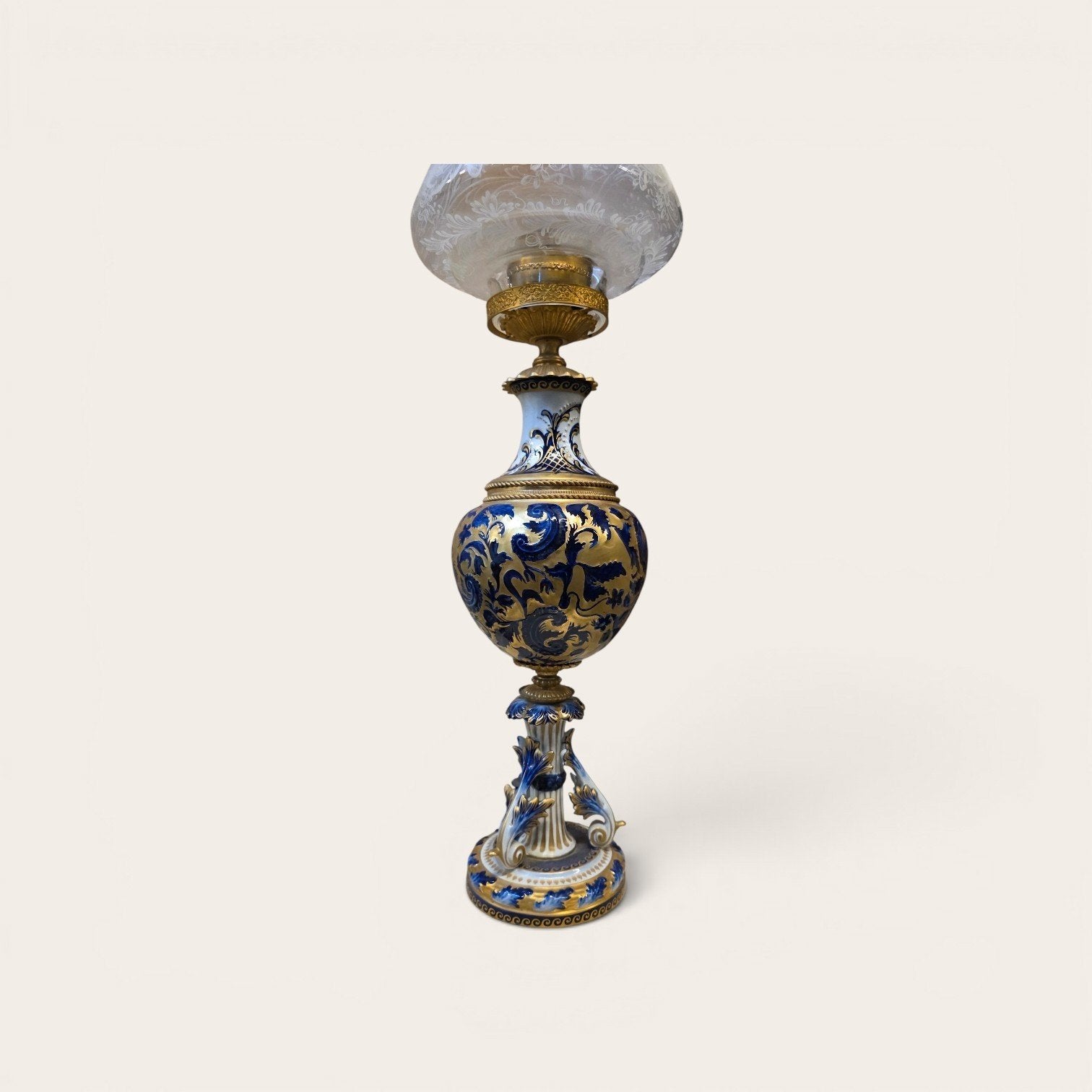 Sevres porseleinen olielamp, Antiek en Kunst, Ophalen
