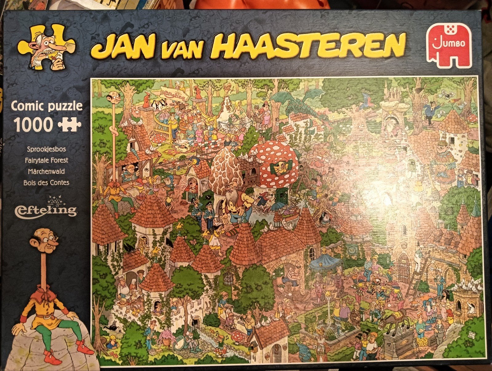 Jan van Haasteren puzzel Het Sprookjesbos, 1000 stukjes, Ophalen of Verzenden, 500 t/m 1500 stukjes, Zo goed als nieuw