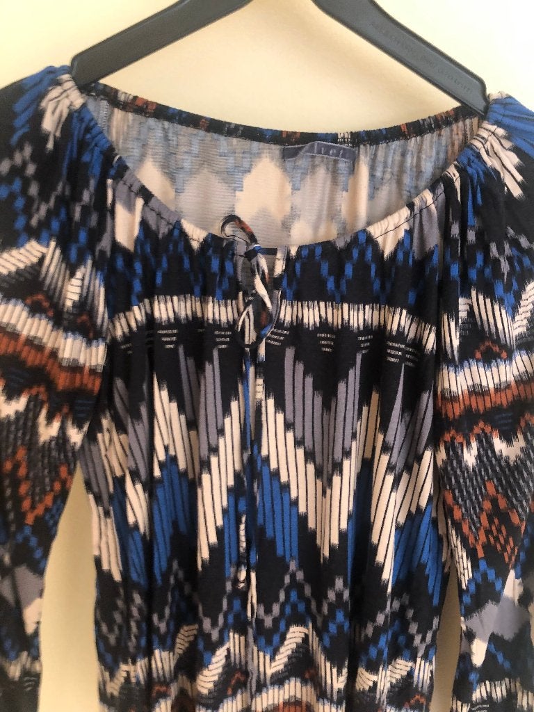 peasant top Velvet USA viscose mt M (S) roest/kobalt, Maat 38/40 (M), Velvet, Zo goed als nieuw, Lange mouw