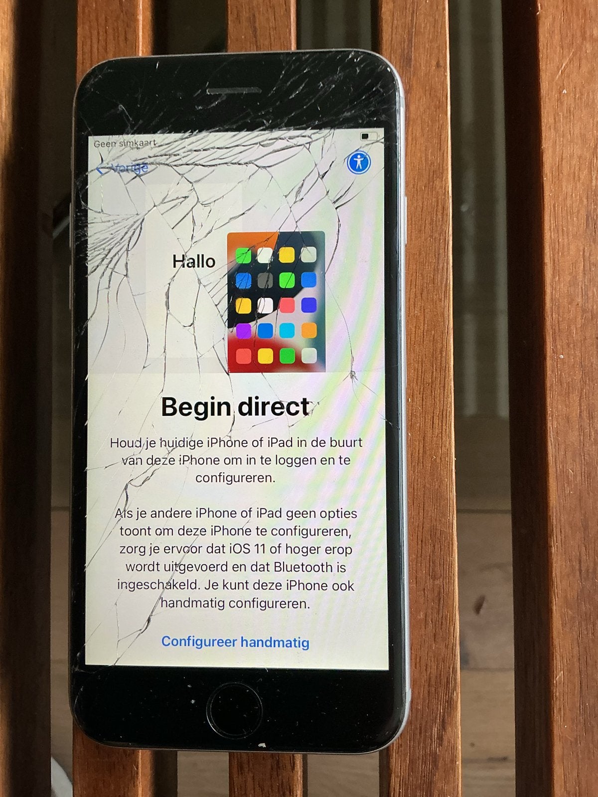 Gebarsten iPhone 7 - Werkt nog, scherm defect, Telecommunicatie, Mobiele telefoons | Apple iPhone, Ophalen, Zonder simlock, Niet werkend
