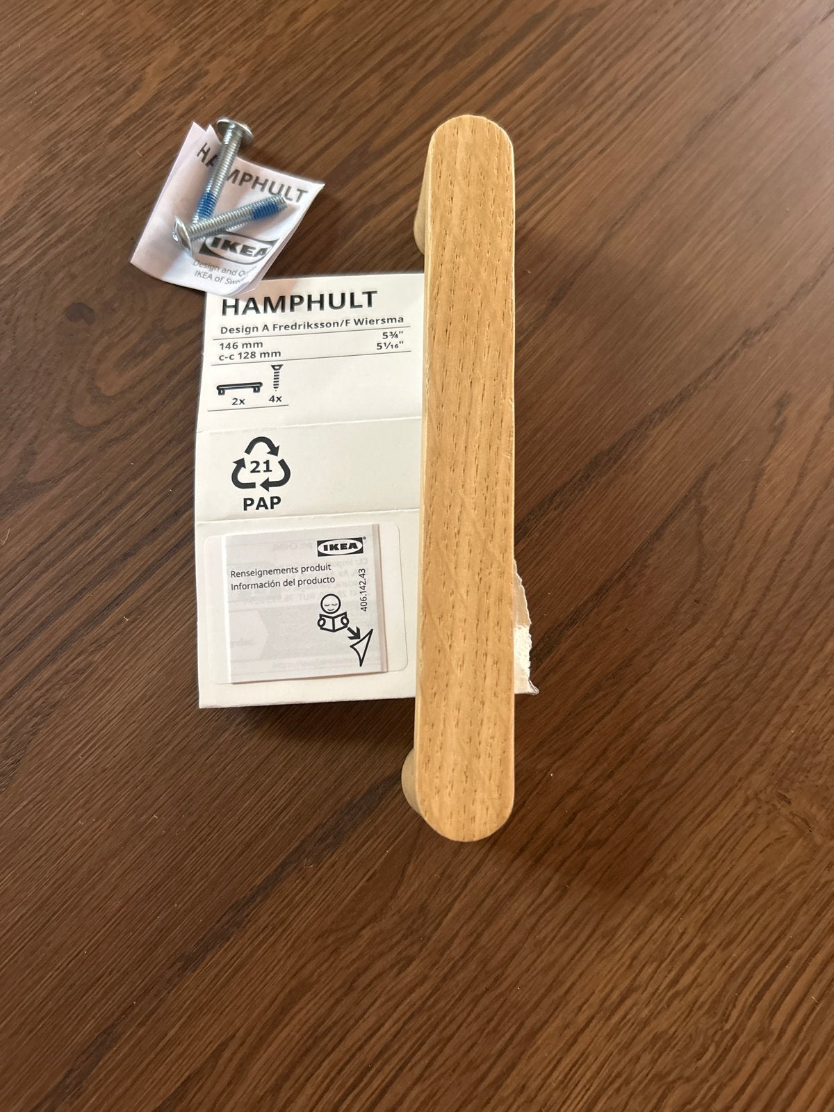 IKEA Hamphult handvat 1 stuk, Ophalen of Verzenden, Nieuw, Overige materialen, Overige typen