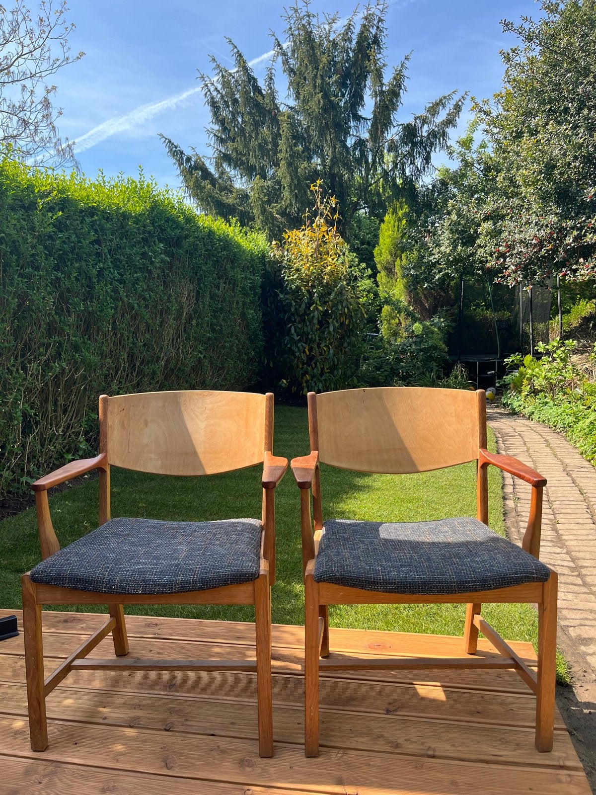 4 Deens design eetkamerstoelen - Nieuw gestoffeerd, Huis en Inrichting, Stoelen, Gebruikt, Overige kleuren, Ophalen of Verzenden