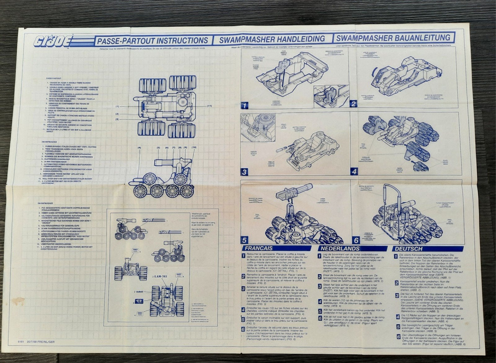 G.I. Joe Swampsmasher+ originele instructie, Ophalen of Verzenden, Gebruikt
