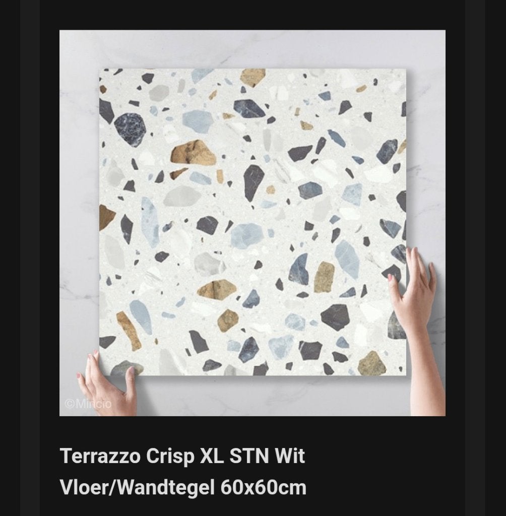 Terrazzo vloertegel / wandtegel, Ophalen, 60 cm of meer, Nieuw, Minder dan 5 m²
