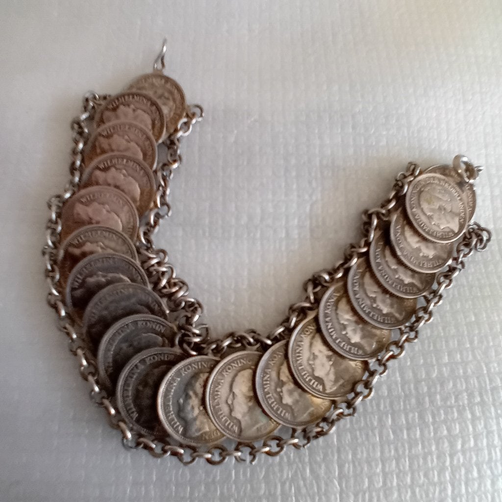 WILHELMINA ZILVEREN ARMBAND, Antiek en Kunst, Verzenden