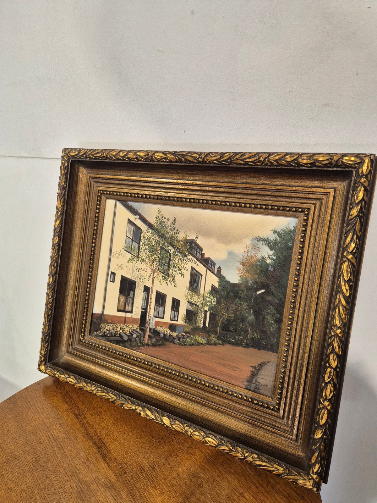 w. dona schilderij straat gezicht, Ophalen of Verzenden