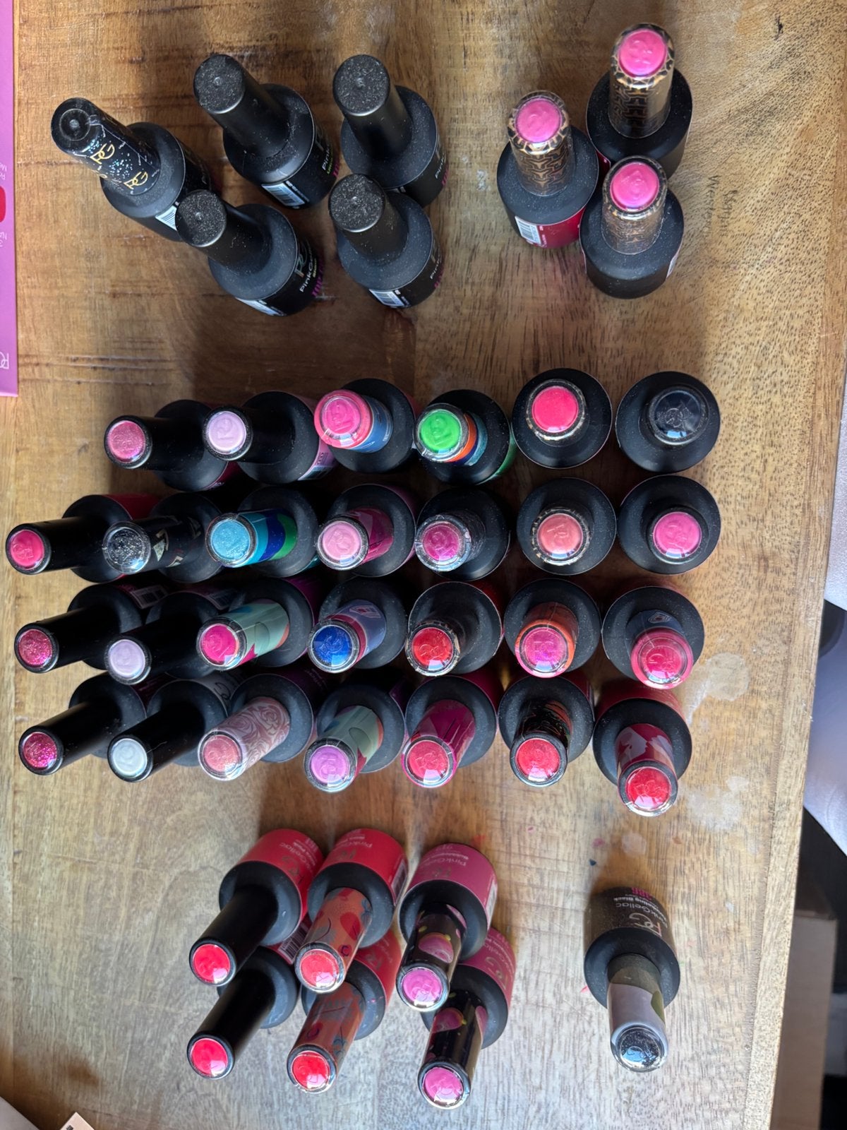Pink Gellak flesjes vol. €8,00 per potje zie omschrijving, Ophalen of Verzenden, Zo goed als nieuw, Overige kleuren, Handen en Nagels