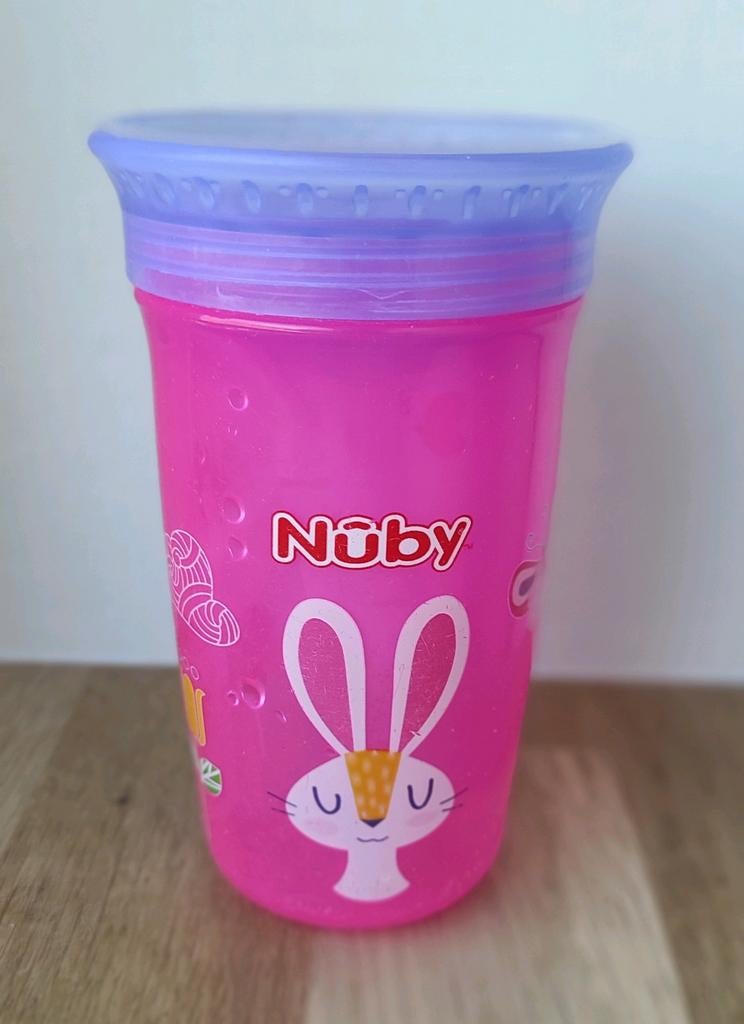 Nuby Beker Roze Konijn 300ml, Ophalen of Verzenden, Gebruikt