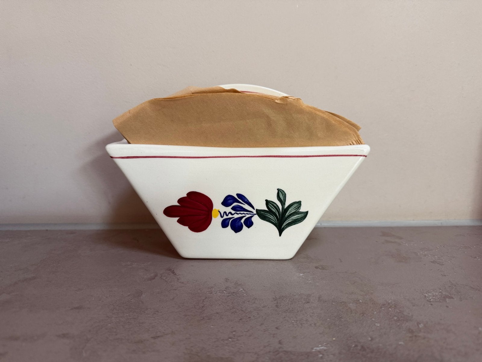 Vintage Boch Boerenbont filterhouder, handgeschilderd, Antiek en Kunst, Ophalen