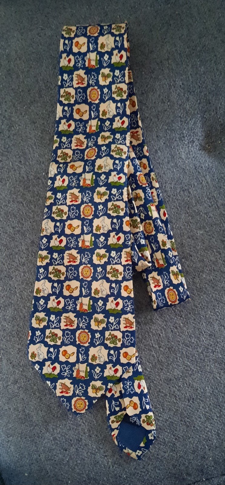 Salvatore Ferragamo Zijden Stropdas met Patroon, Salvatore Ferragamo, Blauw, Ophalen of Verzenden, Zo goed als nieuw