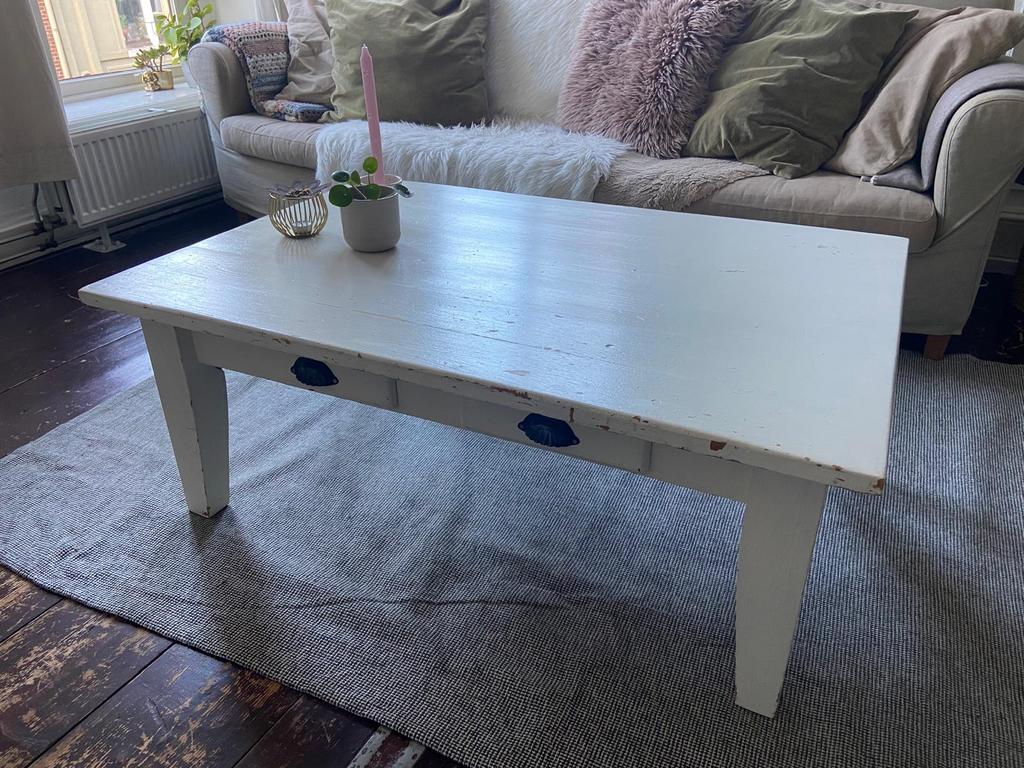 Salon tafel met 2 lades, Huis en Inrichting, Tafels | Salontafels, Ophalen, 100 tot 150 cm, 50 tot 100 cm, Zo goed als nieuw